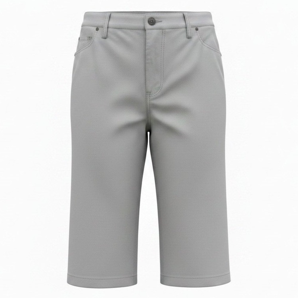 LL Bean Classic Fit Straight Crop Pants Womens 14 Reg Beige Cotton Chino Capri